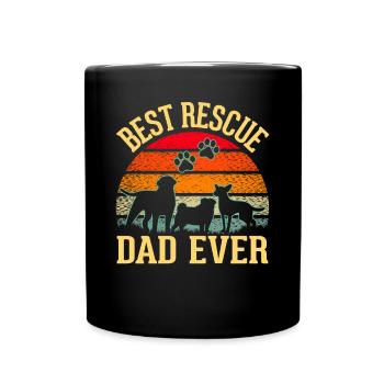 Chien de sauvetage Papa Chien des rues - Mug uni - noir - Devant