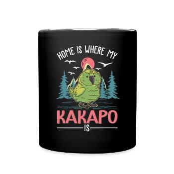 Zuhause Ist Wo Mein Kakapo Ist - Tasse einfarbig - Schwarz - Vorne