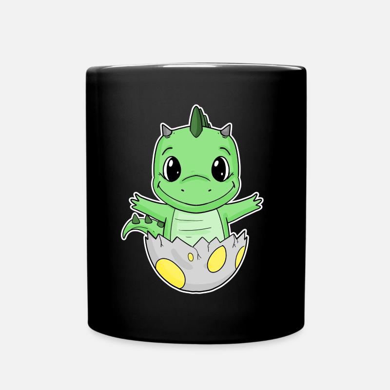 Dinosaurier Ei Dino Baby Motiv - Tasse einfarbig - Schwarz