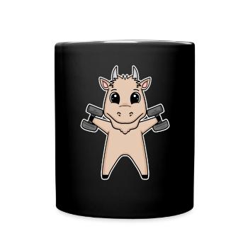 Goat Dumbbell Training Strength Training Fitness - Full Colour Mug - black - Front