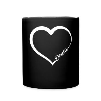 Doula Birth Worker Heart Doula - Full Colour Mug - black - Front