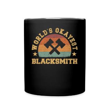 Retro World's Okayest Blacksmith - Full Colour Mug - black - Front