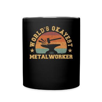 Retro World's Okayest Metalworker - Full Colour Mug - black - Front