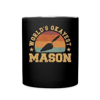 Retro World's Okayest Mason - Tasse einfarbig - Schwarz - Vorne