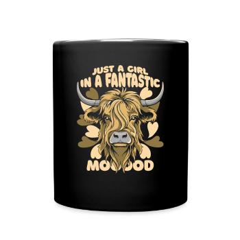 Une Fille D’humeur Fantastique Highland Vache Highland - Mug uni - noir - Devant