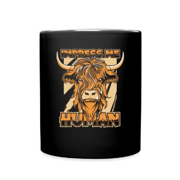 Impress Me Humain Highland Éleveur de vaches Highland - Mug uni - noir - Devant