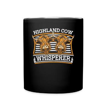 Highland Cow Whisperer Highland Cow Breeder - Full Colour Mug - black - Front