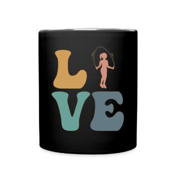 Rope Skipping Seilspringen Fitness - Tasse einfarbig - Schwarz - Vorne