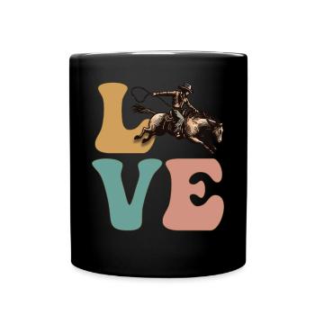 Rodeo Barrel Racer Barrel Racing Pferd Reiten - Tasse einfarbig - Schwarz - Vorne