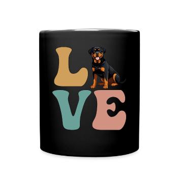 Rottweiler amoureux des chiens - Mug uni - noir - Devant