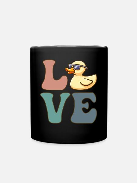 Gummiente Entchen Entchen Entchen - Tasse einfarbig - Schwarz