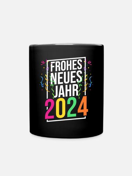Frohes Neues Jahr Silvester 2024 - Tasse einfarbig - Schwarz