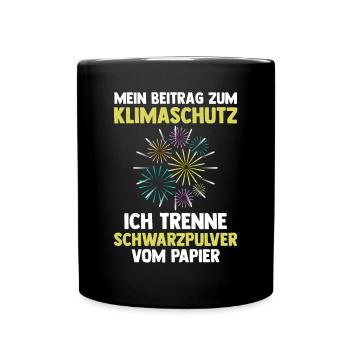 Neujahr Feuerwerk Silvester - Tasse einfarbig - Schwarz - Vorne
