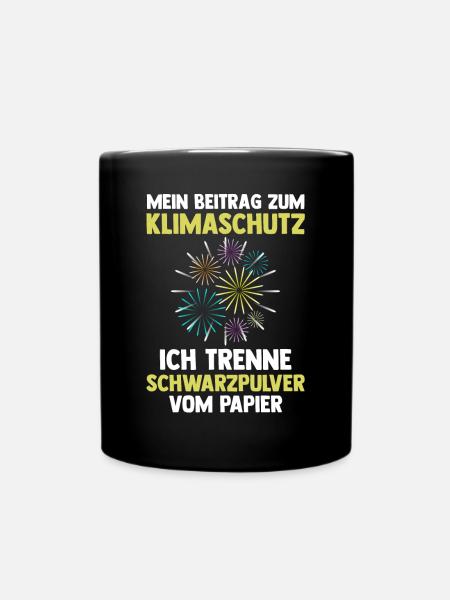 Neujahr Feuerwerk Silvester - Tasse einfarbig - Schwarz