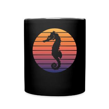 Seahorse Sunset Lover - Full Colour Mug - black - Front