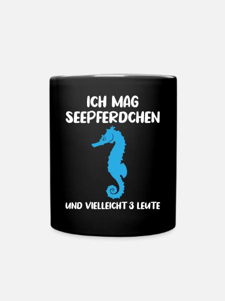 Seepferdchen & 3 Leute Liebhaber - Tasse einfarbig - Schwarz