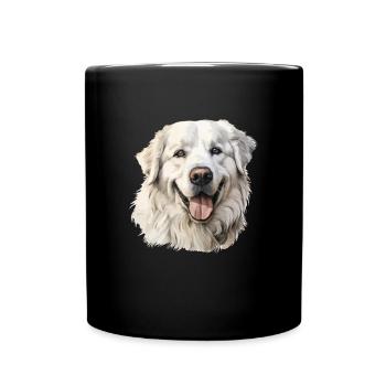 Great Pyrenees dog, - Tasse einfarbig - Schwarz - Vorne