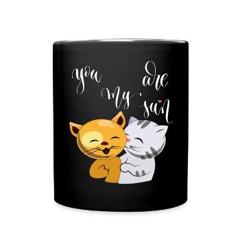 Katzen, you are my Sun - Tasse einfarbig - Schwarz - Vorne