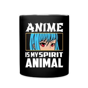 Anime is My Spirit Animal Funny Anime Costume - Full Colour Mug - black - Front