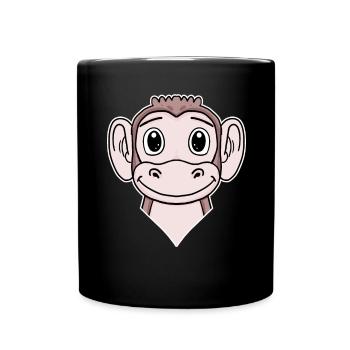 Animal Head, Animal Head, Monkey - Full Colour Mug - black - Front