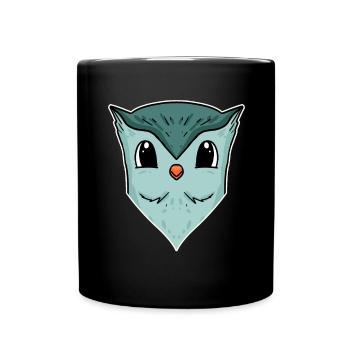 Owl, Animal Head, Animal Head - Full Colour Mug - black - Front