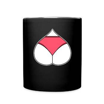 Arsch Herz Liebe - Tasse einfarbig - Schwarz - Vorne