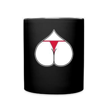 Arsch Herz Liebe - Tasse einfarbig - Schwarz - Vorne
