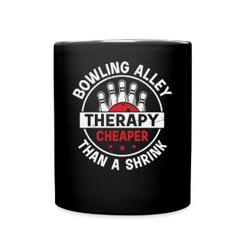 Thérapie de bowling - Moins cher qu’un psy - Mug uni - noir - Devant