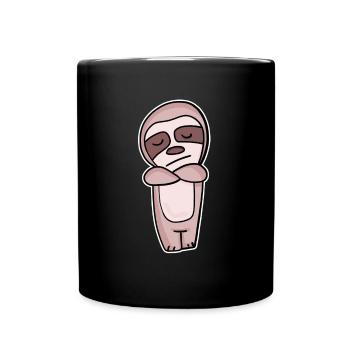 Faultier genervt - Tasse einfarbig - Schwarz - Vorne