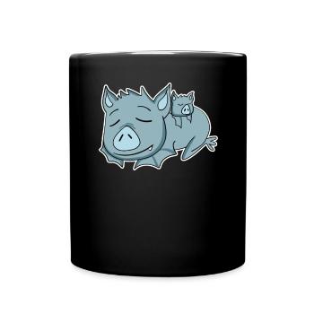 Famille de chauves-souris - Chauve-souris avec bébé - Mug uni - noir - Devant