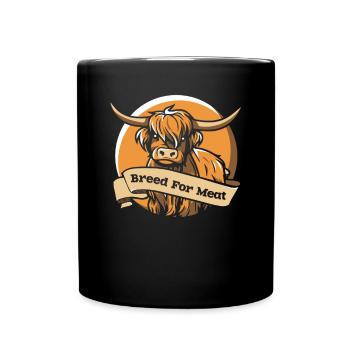 Race pour la viande Vache Highland Bovins écossais - Mug uni - noir - Devant