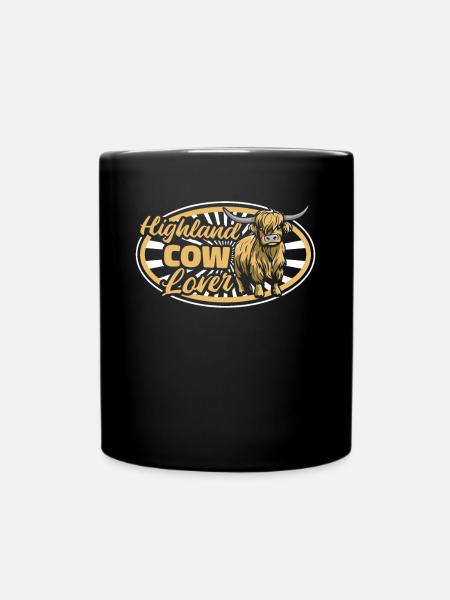 Highland Cow Lover Highland Cow Breeder Highland - Full Colour Mug - black