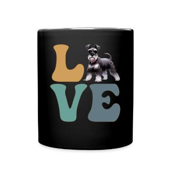 Schnauzer amoureux des chiens - Mug uni - noir - Devant