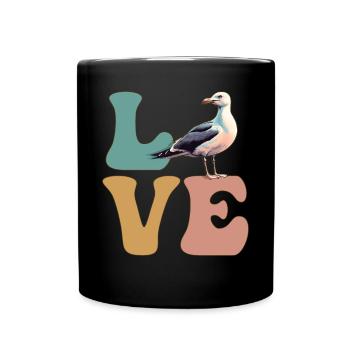 Seagull Seagull Seabird - Full Colour Mug - black - Front