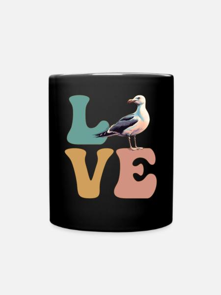 Mouette Mouette Oiseau de mer - Mug uni - noir