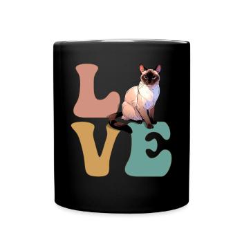 Siamkatze - Tasse einfarbig - Schwarz - Vorne