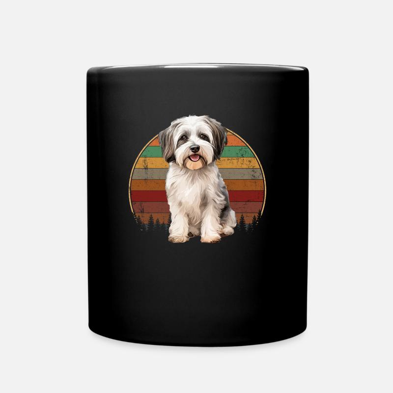 havanese dog, havanese mom - Tasse einfarbig - Schwarz