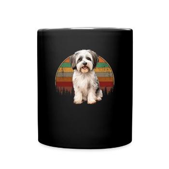 havanese dog, havenese vintage - Tasse einfarbig - Schwarz - Vorne