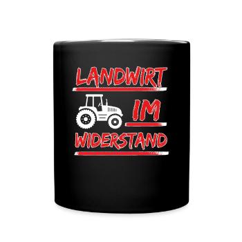 Bauern Protest und Landwirte Agrar Demo - Tasse einfarbig - Schwarz - Vorne