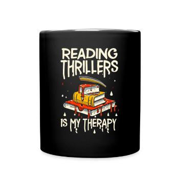 La lecture de thrillers est ma thérapie - Mug uni - noir - Devant