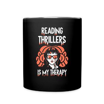 La lecture de thrillers est ma thérapie - Mug uni - noir - Devant