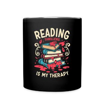 La lecture de thrillers est ma thérapie - Mug uni - noir - Devant