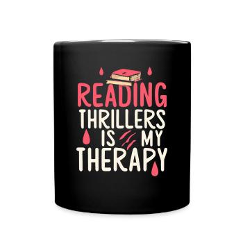 La lecture de thrillers est ma thérapie - Mug uni - noir - Devant