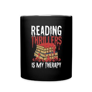 La lecture de thrillers est ma thérapie - Mug uni - noir - Devant