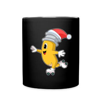 Patins à roulettes de Noël Pencil - Mug uni - noir - Devant