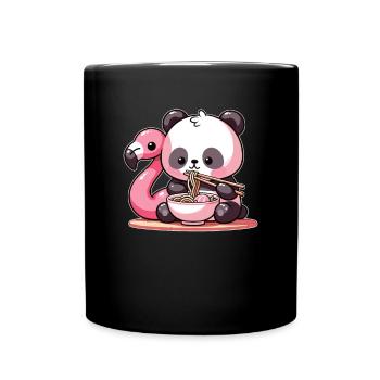 panda mignon mange des nouilles ramen pandas ramen - Mug uni - noir - Devant