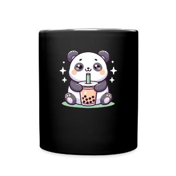 Kawaii Pandas Bubble Tea Boba Panda - Full Colour Mug - black - Front