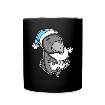 Corbeau avec oreiller et bonnet somnolent - Mug uni - noir - Devant