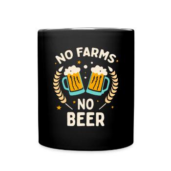 No Farms No Beer Farmers Demo Protest Farmer - Full Colour Mug - black - Front