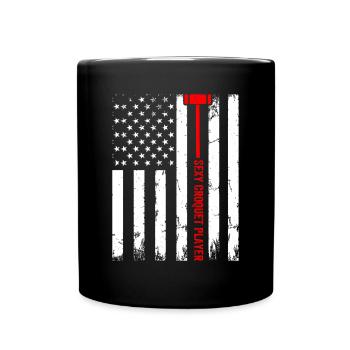 Croquet Game Croquet US Flag Sexy Croquet Player - Tasse einfarbig - Schwarz - Vorne